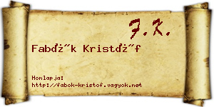 Fabók Kristóf névjegykártya