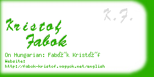 kristof fabok business card